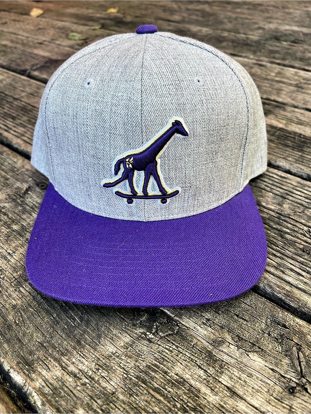 LRG Skate Giraffe Snapback Hat Purple & Gray Snapback Hat